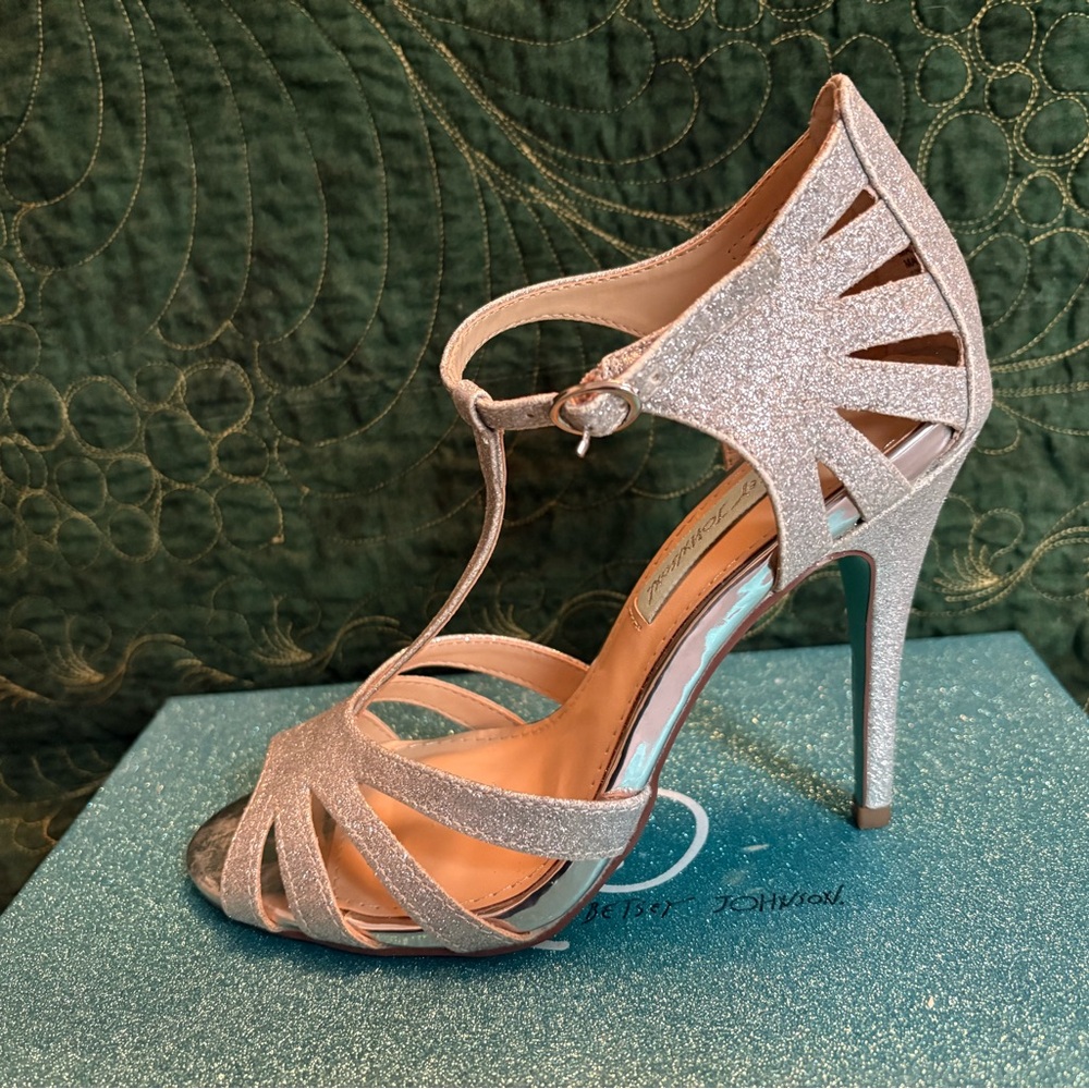 Betsey Johnson Glittering Silver Heels